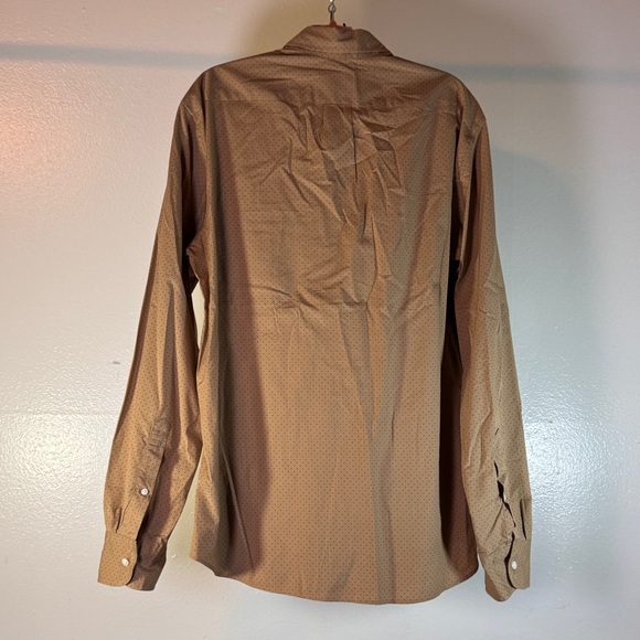 J. Crew Secret Wash Stretch Slim Fit Shirt Brown/Blue Micro-Dot Men’s M - Picture 5 of 6